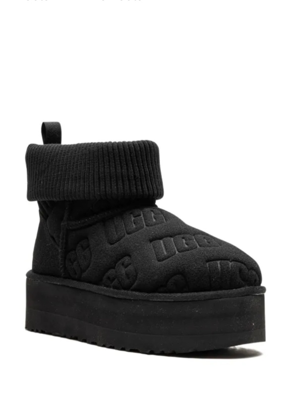 UGG Classic Mini Platform Felted Black Boots New! - Picture 2 of 10